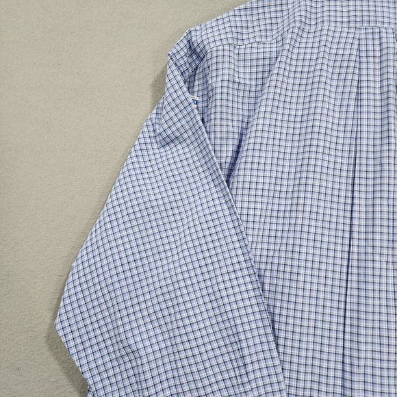 Polo Ralph Lauren Shirt Mens Large Blue White Black Check Yarmouth 100% Cotton - Picture 6 of 16